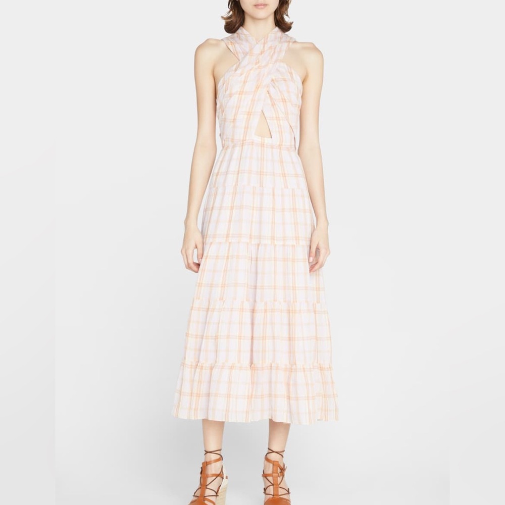 Ulla Johnson Pink Plaid Halter Dress size 2